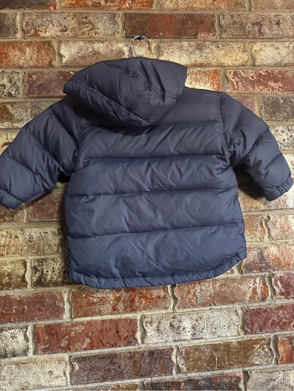 GAP Navy Down Puffer Jacket with Snap-Front